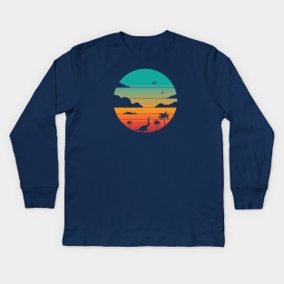 Cretaceous Sunset Kids Long Sleeve T-Shirt